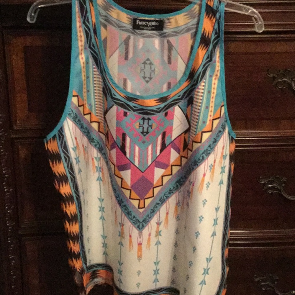 Sleeveless southwestern top